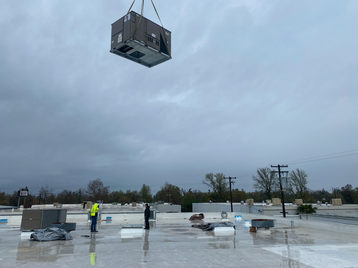 Large commercial HVAC installation
