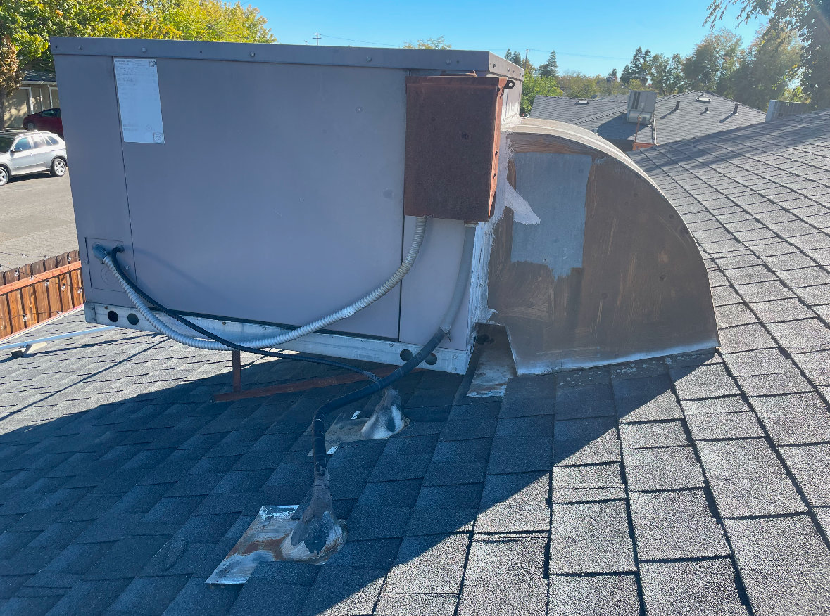 Roof replacement in progress